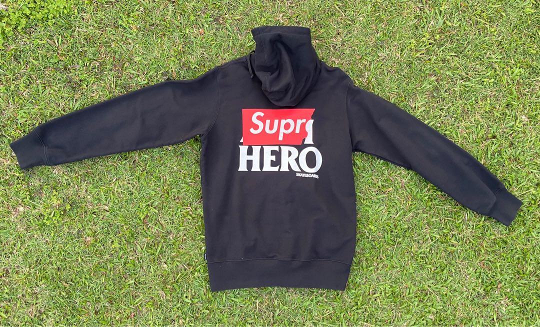 Supreme x Anti Hero Zip Up Hoodie, Men's Fashion, Tops & Sets