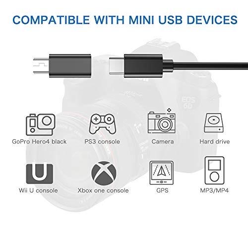 USB C to Mini USB 2.0 Adapter, (2-Pack)Type C Female to Mini USB 2.0 Male  Convert Connector Support Charge & Data Sync Compatible GoPro Hero 3+, MP3