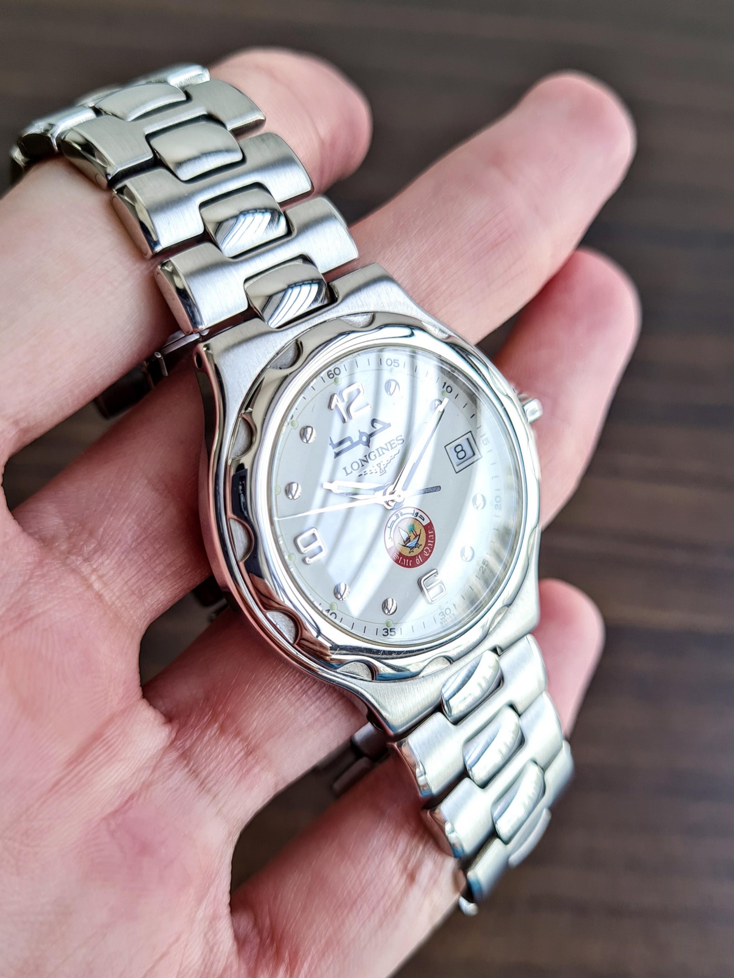 Very Rare Longines Conquest 4090 Quartz Watch presented by Emir of Qatar Sheikh Hamad bin Khalifa Al Thani