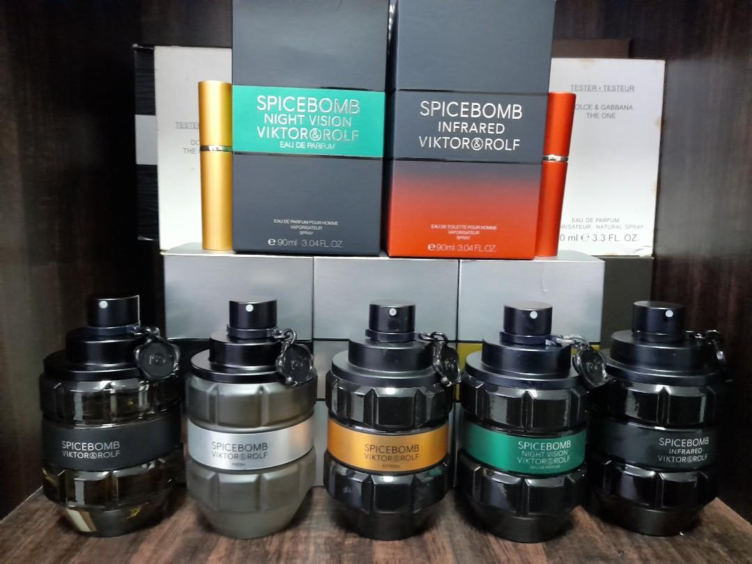 Viktor & Rolf Spicebomb EDT/Spicebomb Eau Fraiche EDT/Spicebomb Extreme EDP/ Spicebomb Night Vision EDP/ Spicebomb Infrared EDT Decants, Beauty &  Personal Care, Fragrance & Deodorants on Carousell