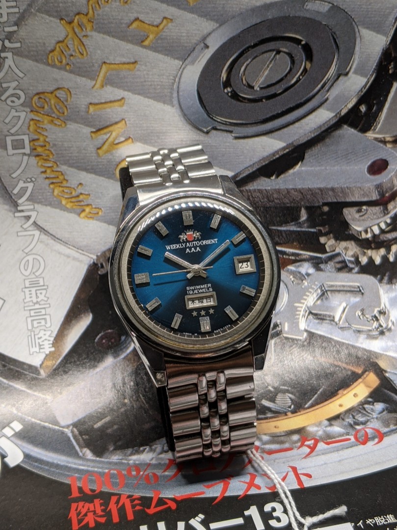 WEEKLY AUTO ORIENT AAA SWIMMER 19 JEWELS AUTOMATIC