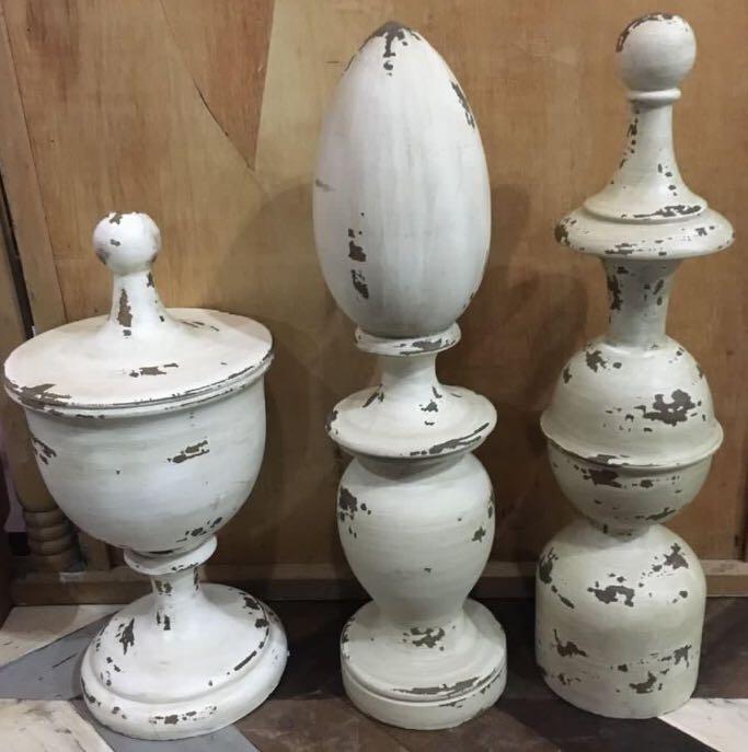 Wooden Finials Decor ( set ), Furniture & Home Living, Home Decor, Other Home Decor on Carousell