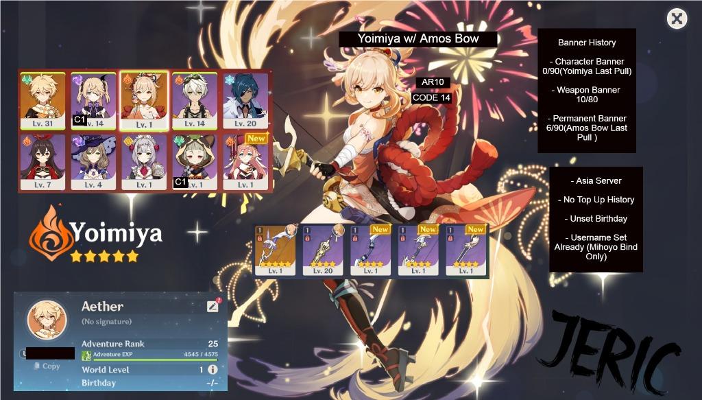 Yoimiya w/ Amos Bow (Genshin Impact), Video Gaming, Video Games, Others