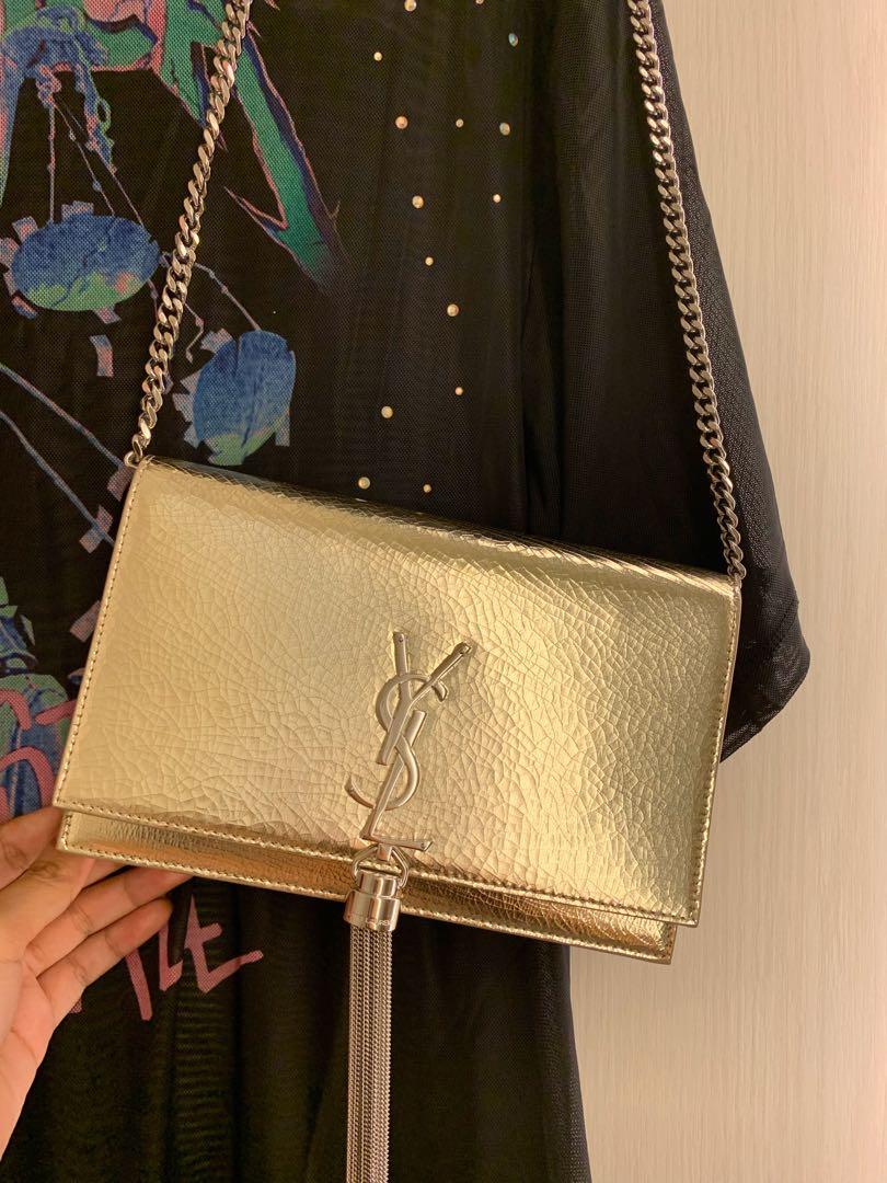 Gold Metallic Kate with Tassel Wallet-On-Chain (WOC)