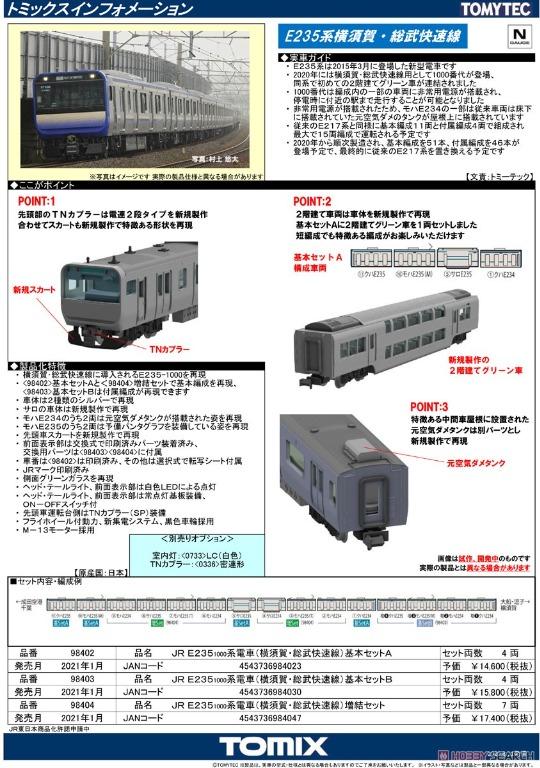 全新) TOMIX 1/150 JR E235-1000系電車(横須賀・総武快速線) 全編15両
