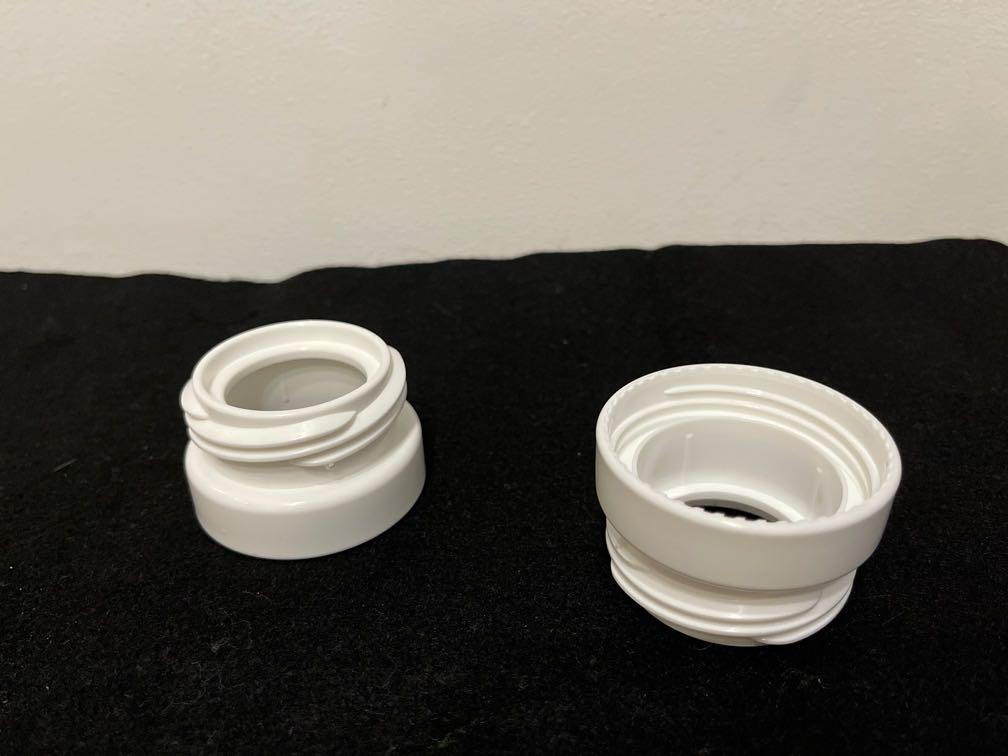 Adapters for Spectra flanges to pump into Pigeon wide neck bottles