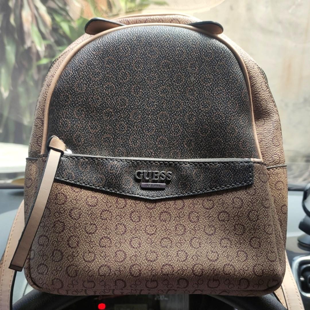 guess mini backpack brown