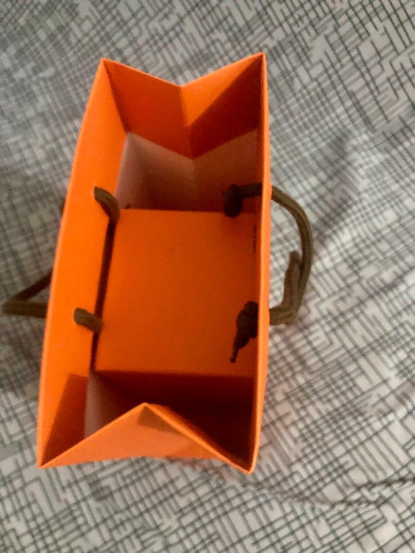 Authentic Hermes Sunnies box and paperbag (Category: Luxury Accessories) located in Imus. Submitted by vanity_cravings (Listing ID 1109450576, Image 3). Description: Authentic Hermes Sunnies Box and paper bag Size as follows: 1) Paper bag L- 6” / 15cm W- 2 2/3” / 7cm H- 8 1/2” / 21 1/2 cm 2) Box L- 6 1/2” / 16 1/2cm W- 2 2/3” / 7cm H- 2 2/3” / 7cm.