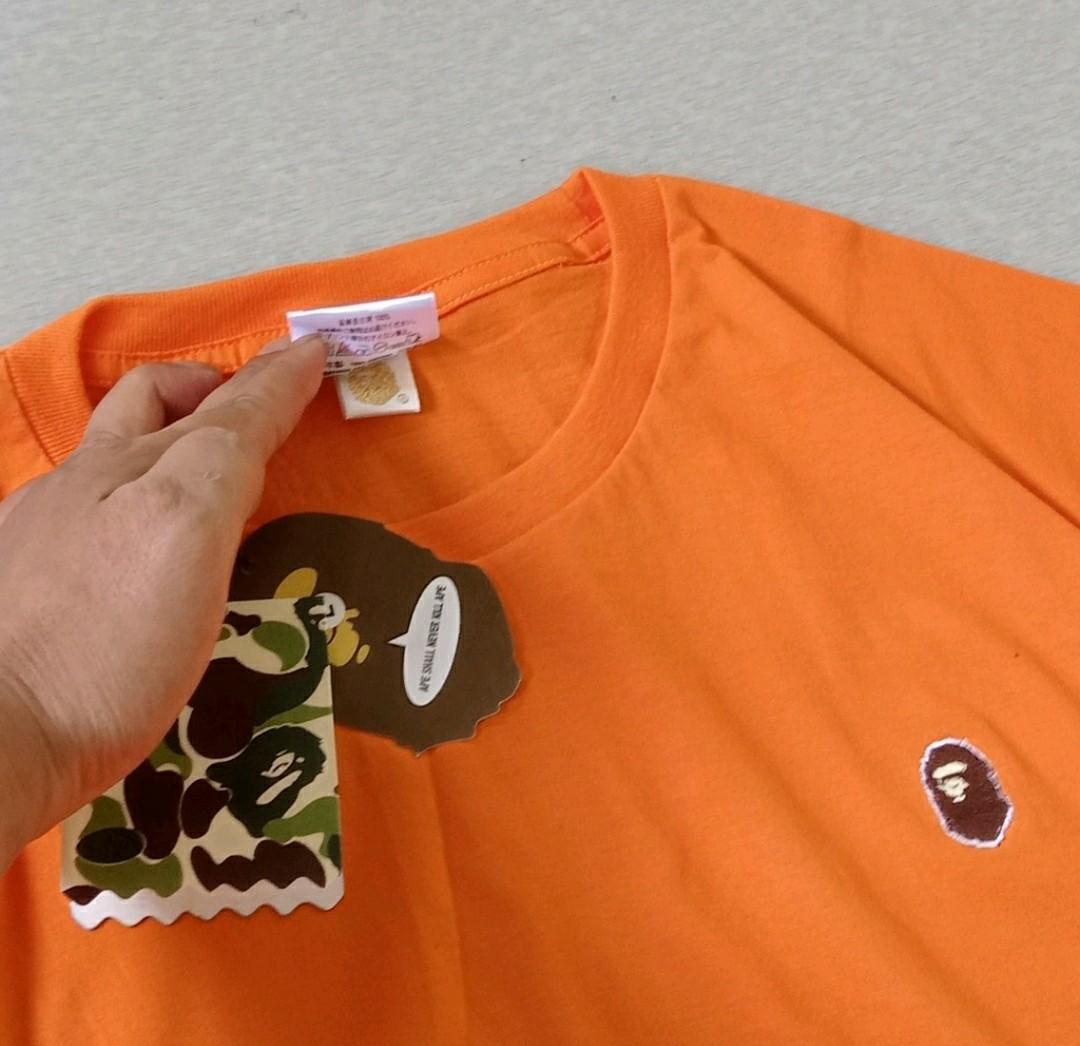 Orange bape deals shirt