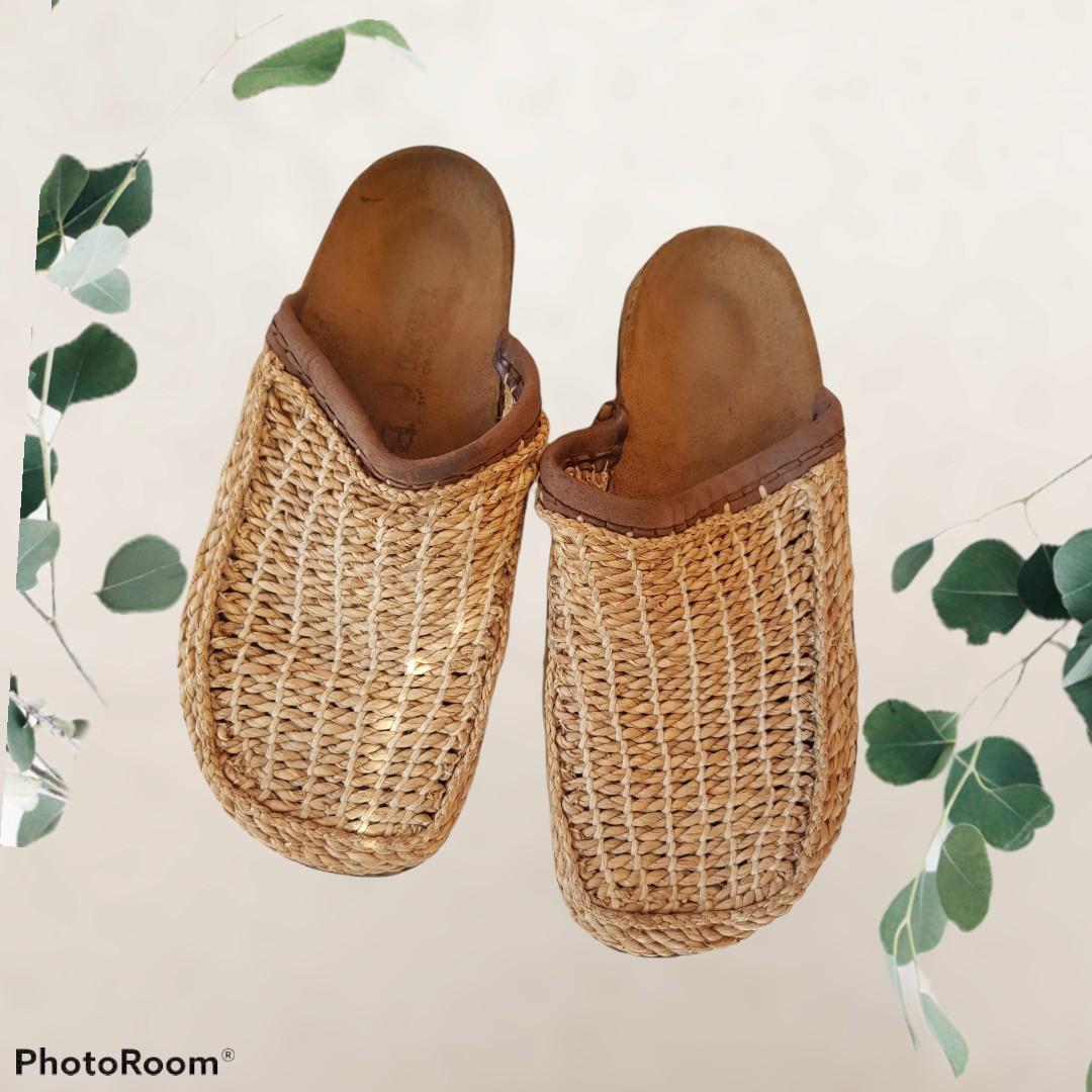 Rattan birkenstock cheap