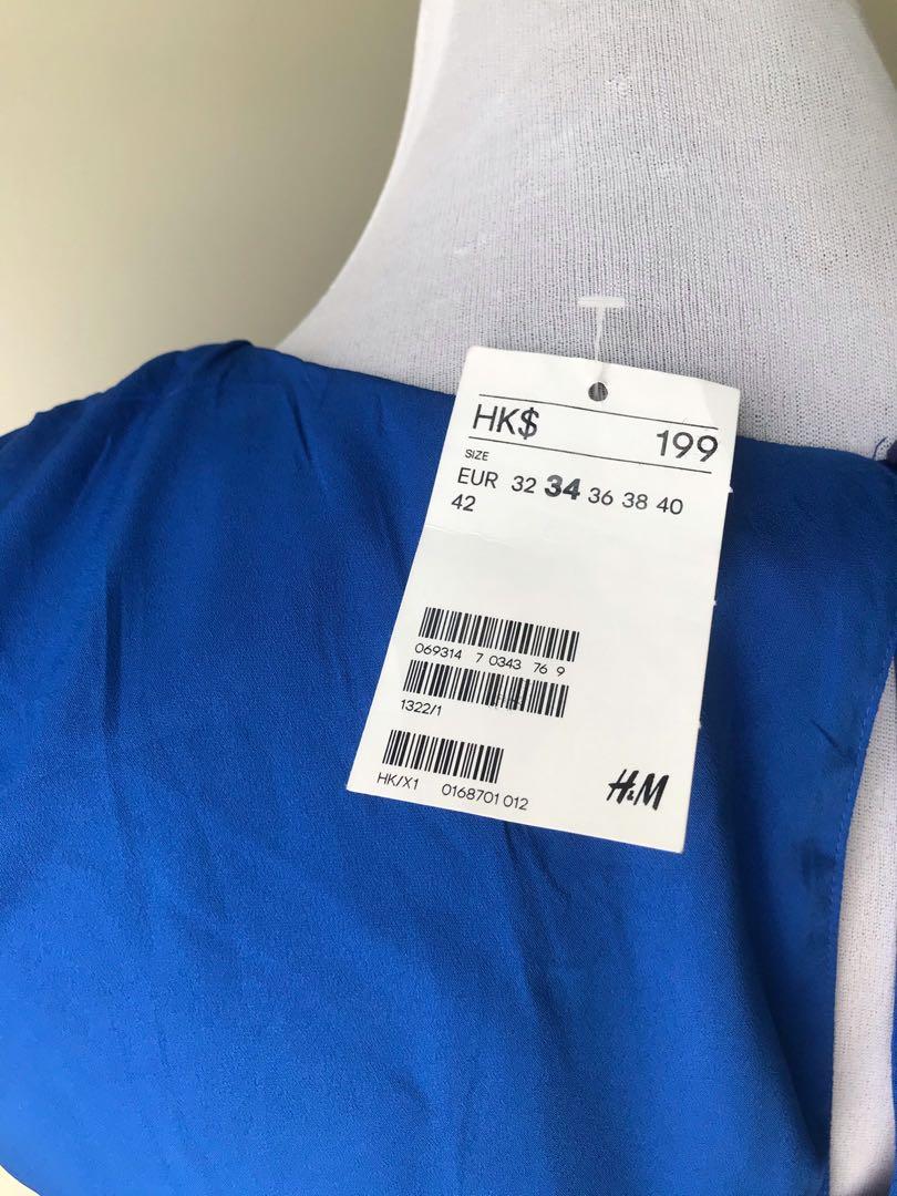Bnwt H&M royal blue dress (Category: Dresses) located in Quezon City. Submitted by blessedbrands (Listing ID 1109525712, Image 3). Description: Bnew wth price tag 1,290 pesos (199 HKD) Item in excellent condition Cool and comfy to wear No stain, no damage Euro 34 on tag Fit Small Shopee checkout is available for cheaper shipping fee and for your convenience.