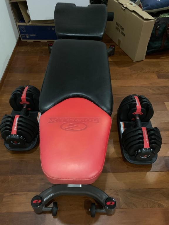BOWFLEX SelectTech BD552 Dumbbells and SelectTech 5.1 Bench Sports Equipment Exercise Fitness Weights Dumbbells on Carousell