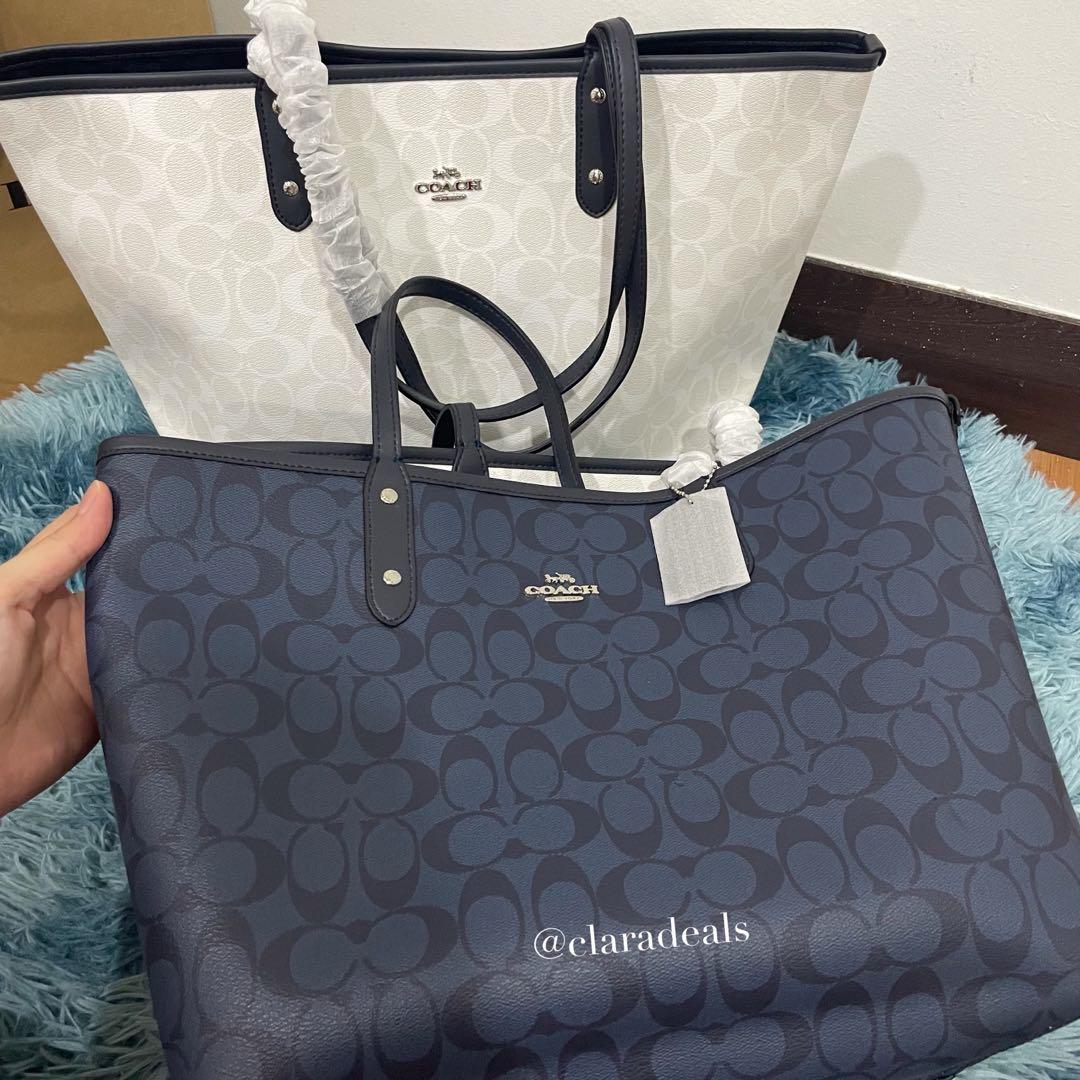 Coach reversible tote blue shop