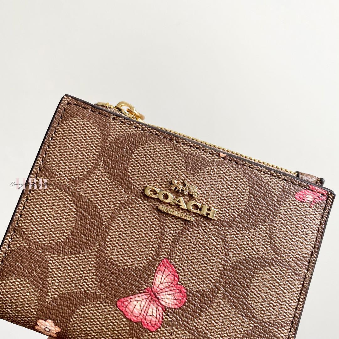 coach snap card case butterfly