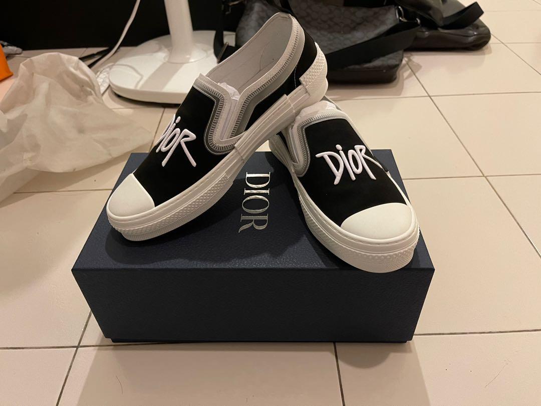 Giày Dior B23 Slip On Sneaker Black and White Dior Oblique Canvas 3SN2  Hệ  thống phân phối Air Jordan chính hãng