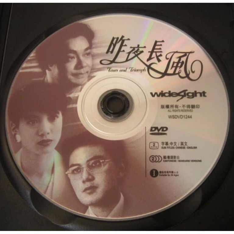 DVD 昨夜長風(主演) 劉青雲,袁詠儀,林文龍,左戎,梅小惠,朱潔儀(圖案碟