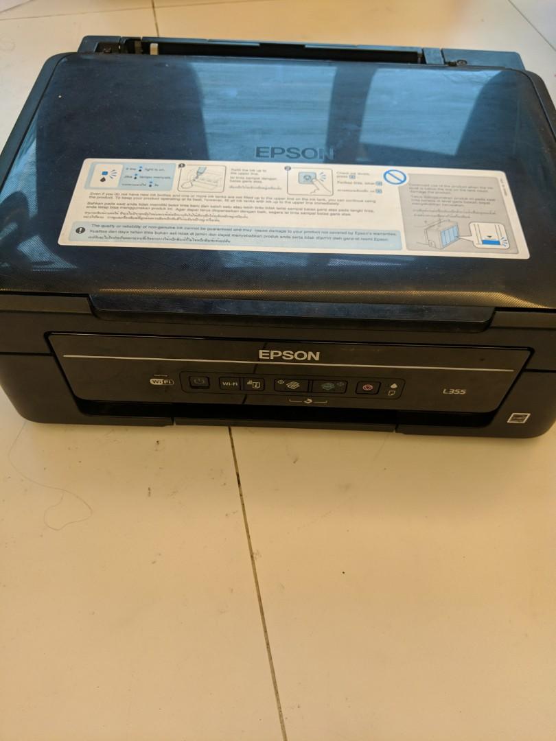 Epson L355 Printer (Not Working) with Free Ink Bottles, Computers