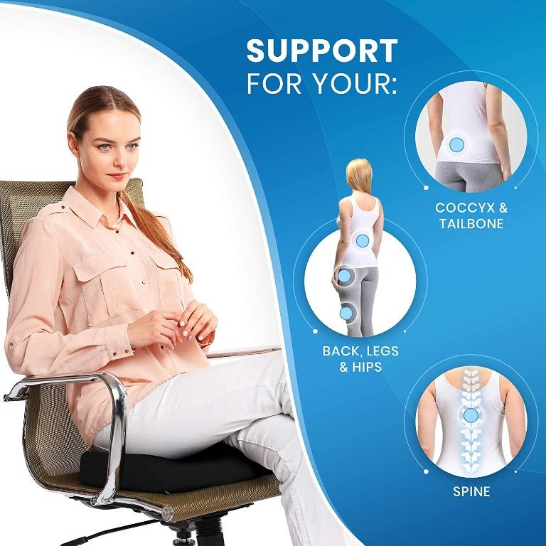 Everlasting Comfort Gel Infused Memory Foam Seat Cushion for Coccyx ...
