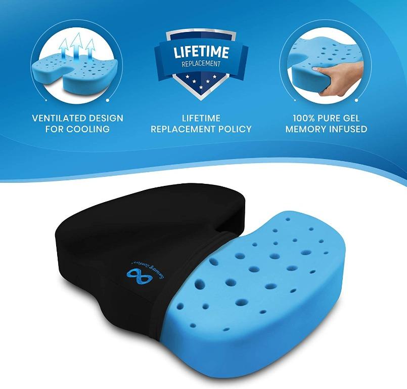 Everlasting Comfort Gel Infused Memory Foam Seat Cushion for Coccyx ...