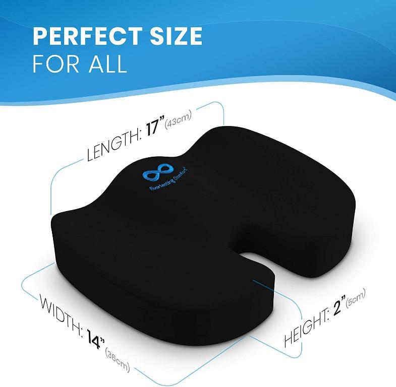 Everlasting Comfort Gel Infused Memory Foam Seat Cushion for Coccyx ...