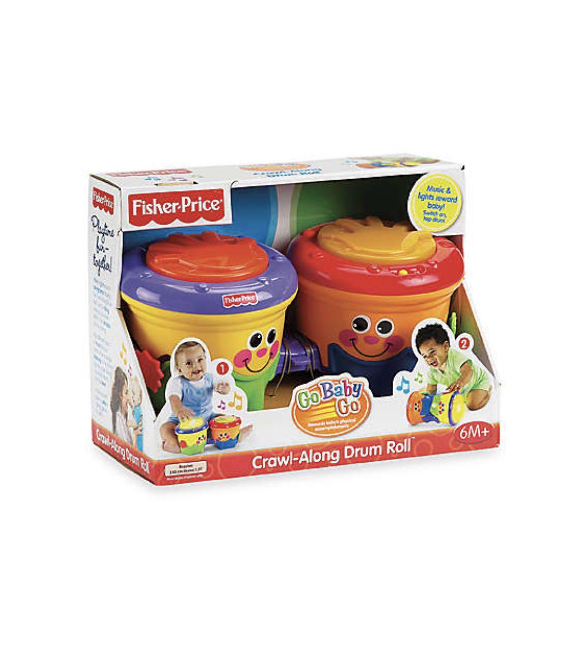 Fisher price crawl along drum shop roll