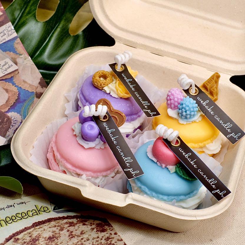 French Macarons Candle (Category: Other Home Decor) located in Caloocan City. Submitted by webakecandleph (Listing ID 1109498760, Image 1). Description: Dessert candles, made by WeBake Candle, are designed to look and smell good enough to eat, but please don't eat our candles, although they made from Vegan Soy wax and natural fragrance oils, you cannot eat them. -approx. 50g per pc -can be a availed as single or pack of 4 french macarons with top