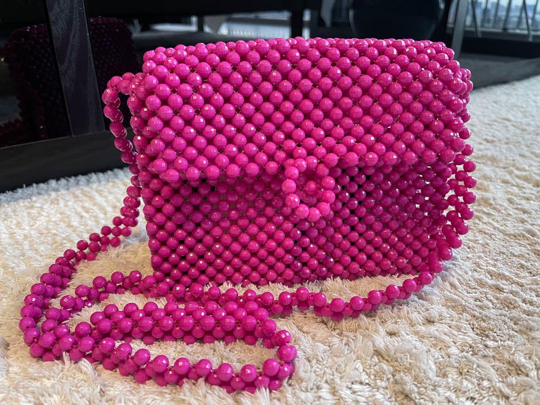 Pink sales beaded bag