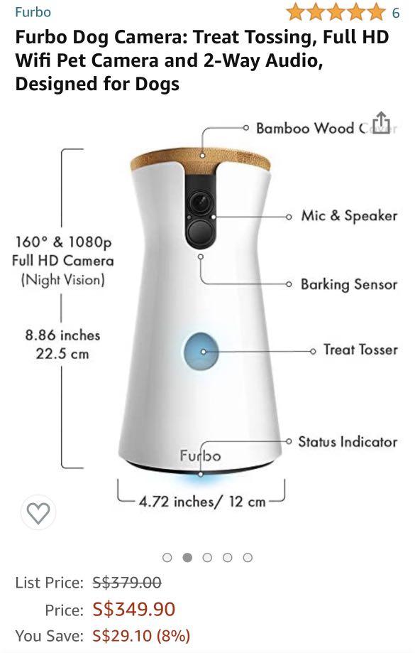 Furbo dog camera and treat dispenser, Pet Supplies, Homes & Other Pet