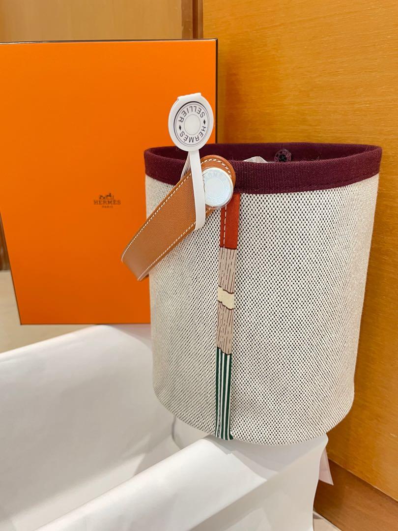 Hermes 超限量 Petite H 菜籃子 canvas basket picotin 帆布, 名牌, 手袋及銀包 Carousell