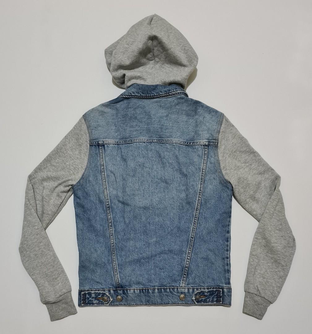 Jean jacket with hoodie h&m sale
