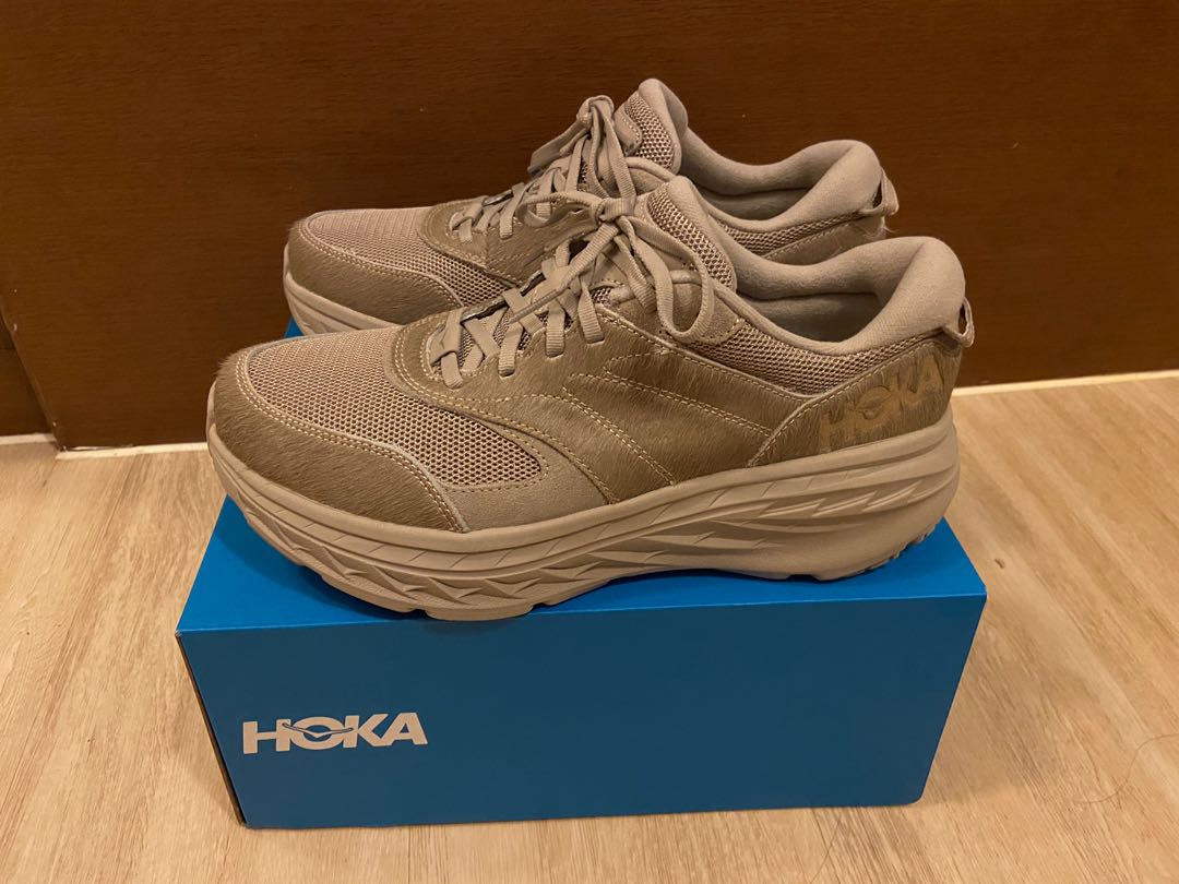 全新HOKA X EG BONDI L 限量版沙色Size 43 有盒有單, 男裝, 鞋, 波鞋