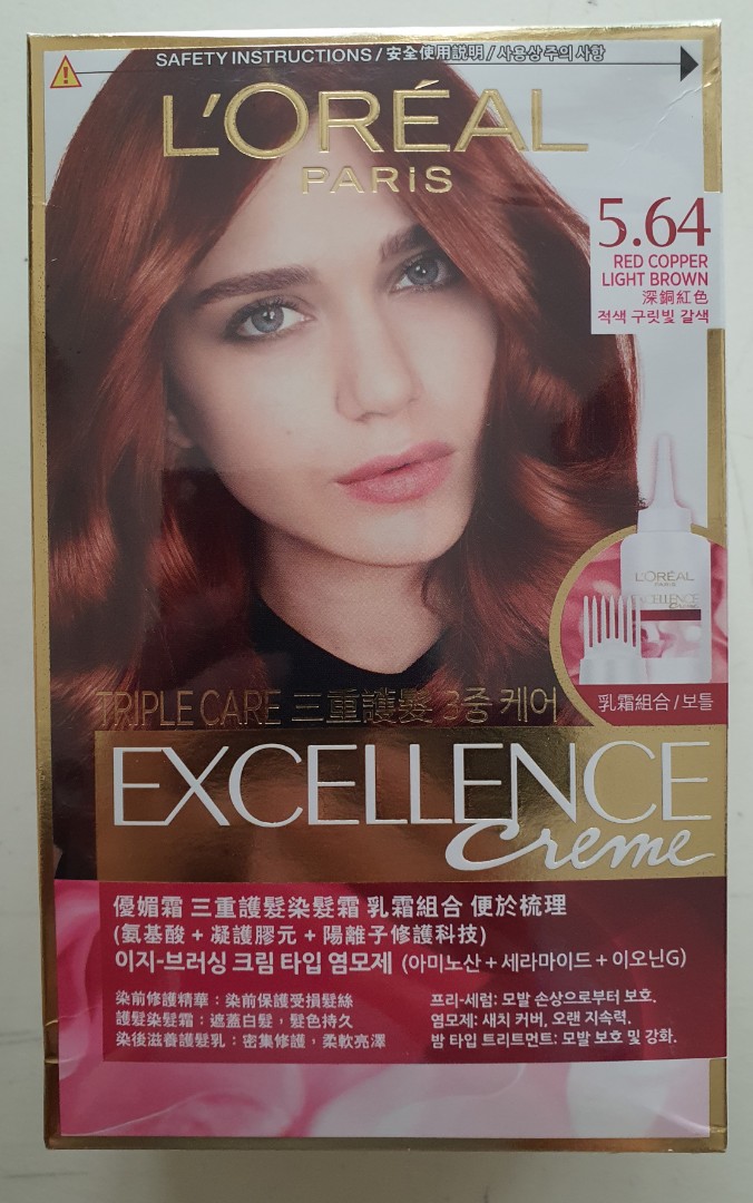 Loreal Hair Colour Red Copper Light Brown Beauty Personal Care Hair On Carousell