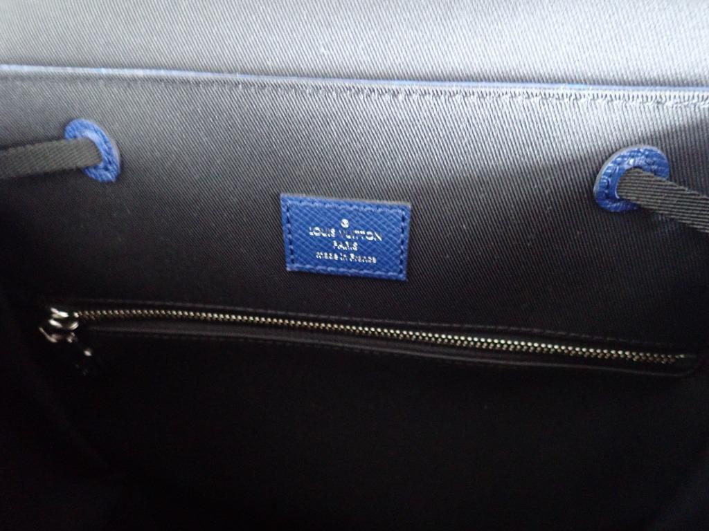 Used Louis Vuitton LOUIS VUITTON Backpack Taigarama Monogram Eclipse Canvas Taiga  Leather Cobalt Blue Rucksack M30419 