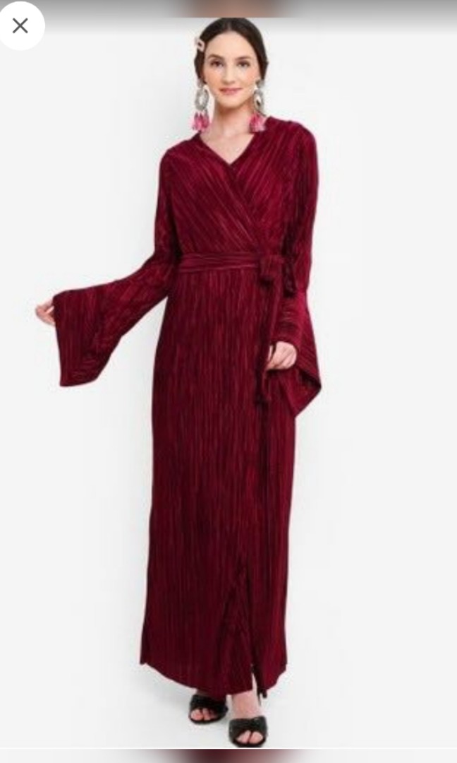 Lubna Pleated Wrap Dress