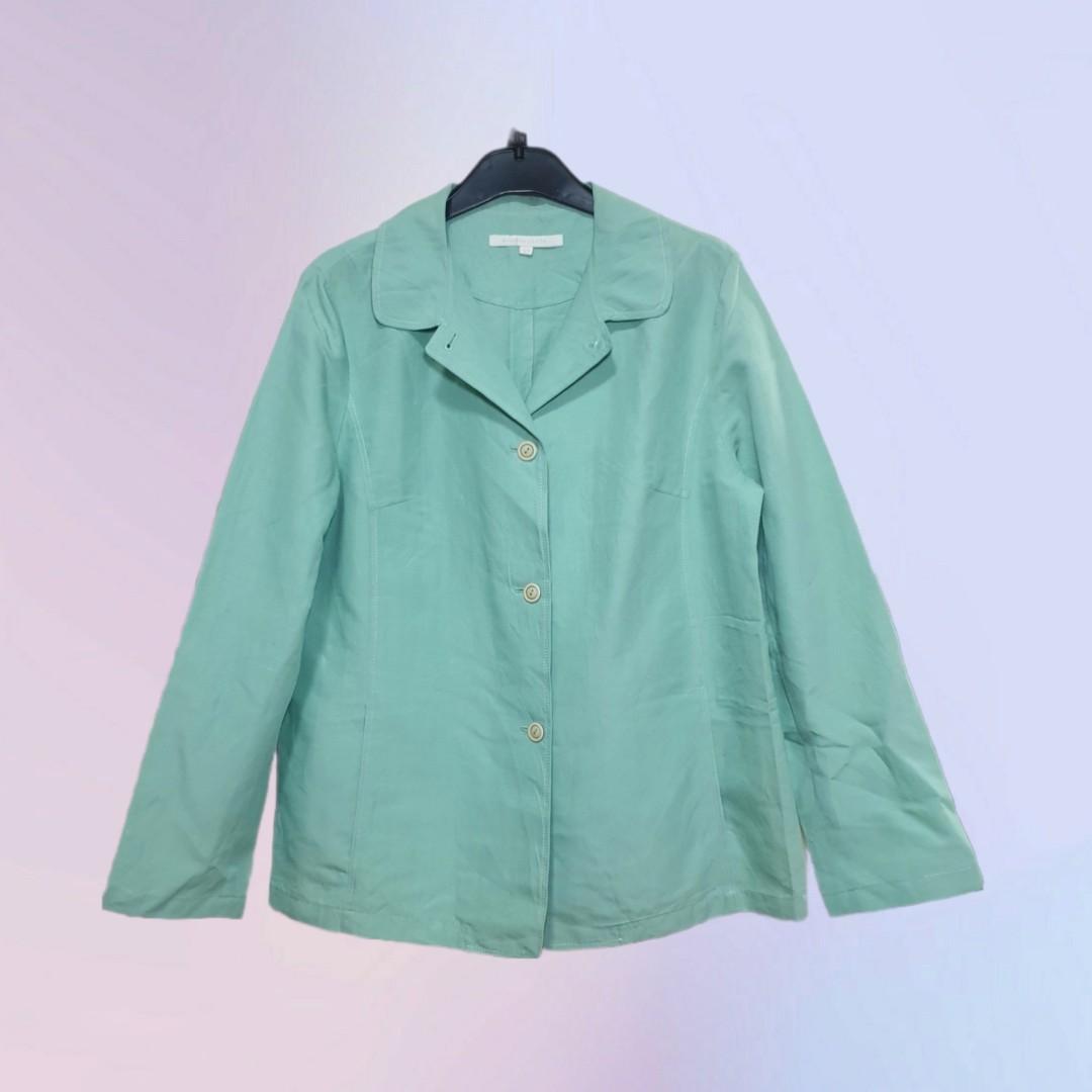 Mint Green Blazer (Category: Coats, Jackets and Outerwear) located in Makati City. Submitted by kbmendez (Listing ID 1109539902, Image 1). Description: best fit medium to large.