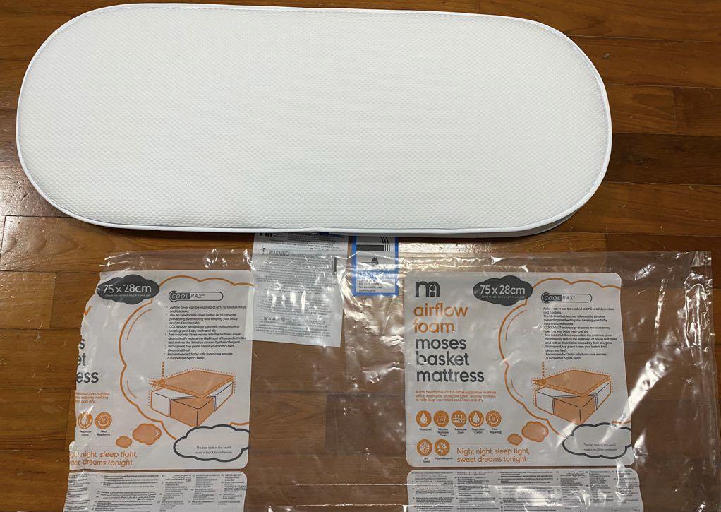 Mothercare Airflow Foam Moses Basket Mattress Babies Kids Baby Nursery Kids Furniture Childrens Beds on Carousell