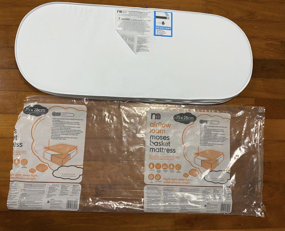 Mothercare Airflow Foam Moses Basket Mattress, Babies & Kids, Baby Nursery & Kids Furniture