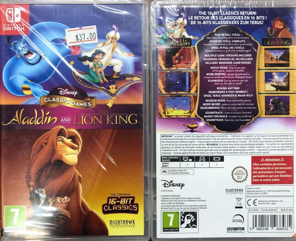 Disney's Aladdin Nintendo Switch Aladdin And The Lion King
