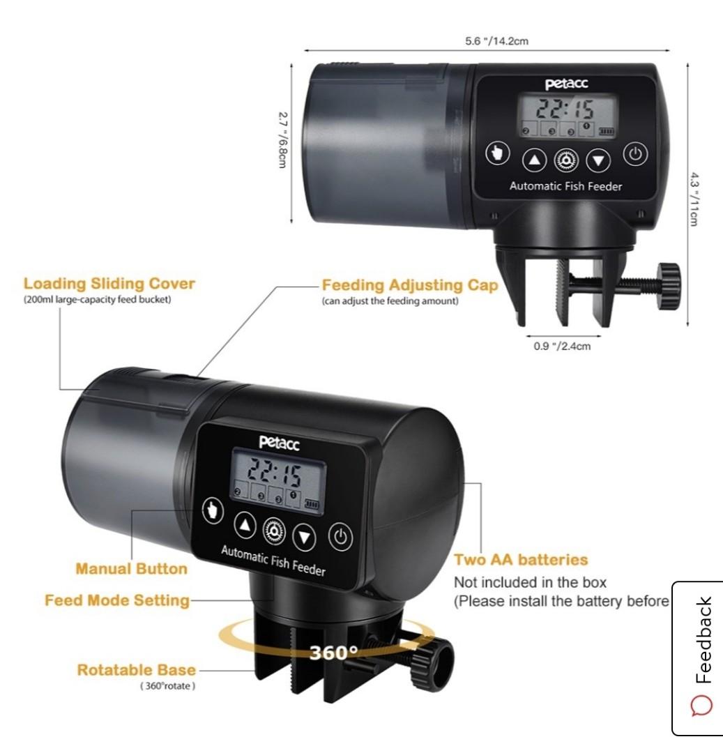 Petacc Automatic Fish Feeder, Pet Supplies, Homes & Other Pet Accessories on Carousell
