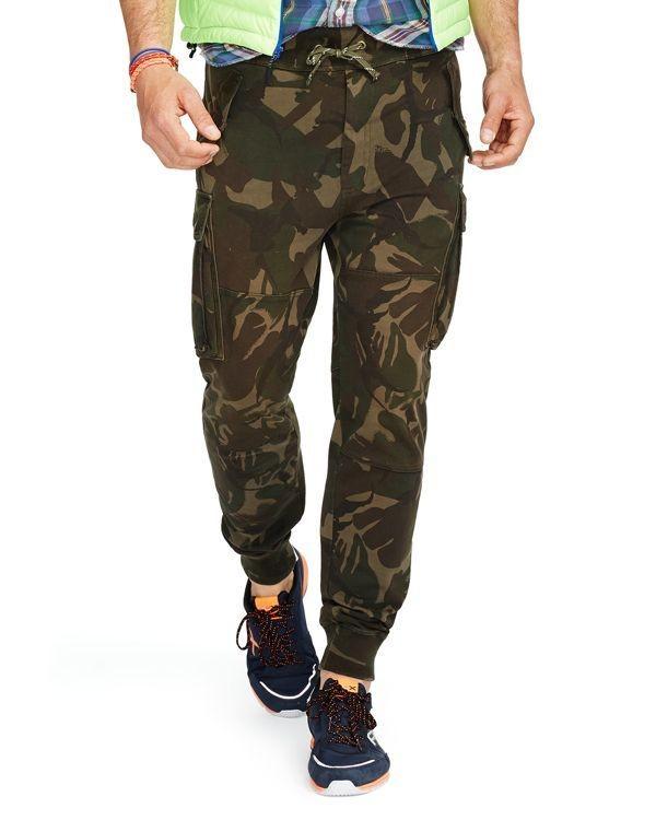RL RALPH LAUREN POLO Drawstring Camo Cargo Cuffed Jogger Pants