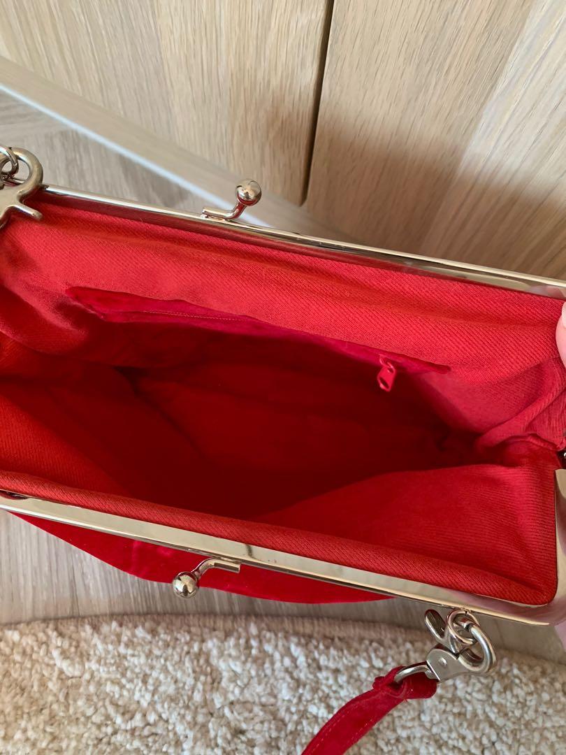 Red Velvet cross body bag purse