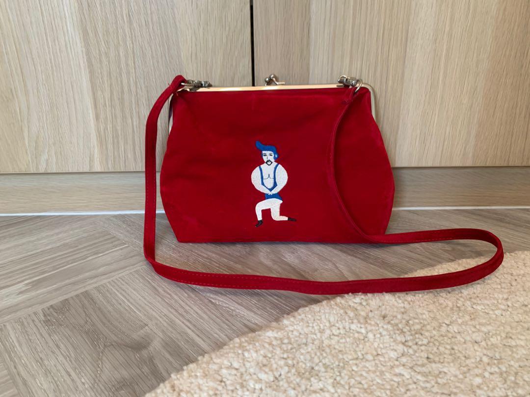 Red velvet outlet crossbody bag