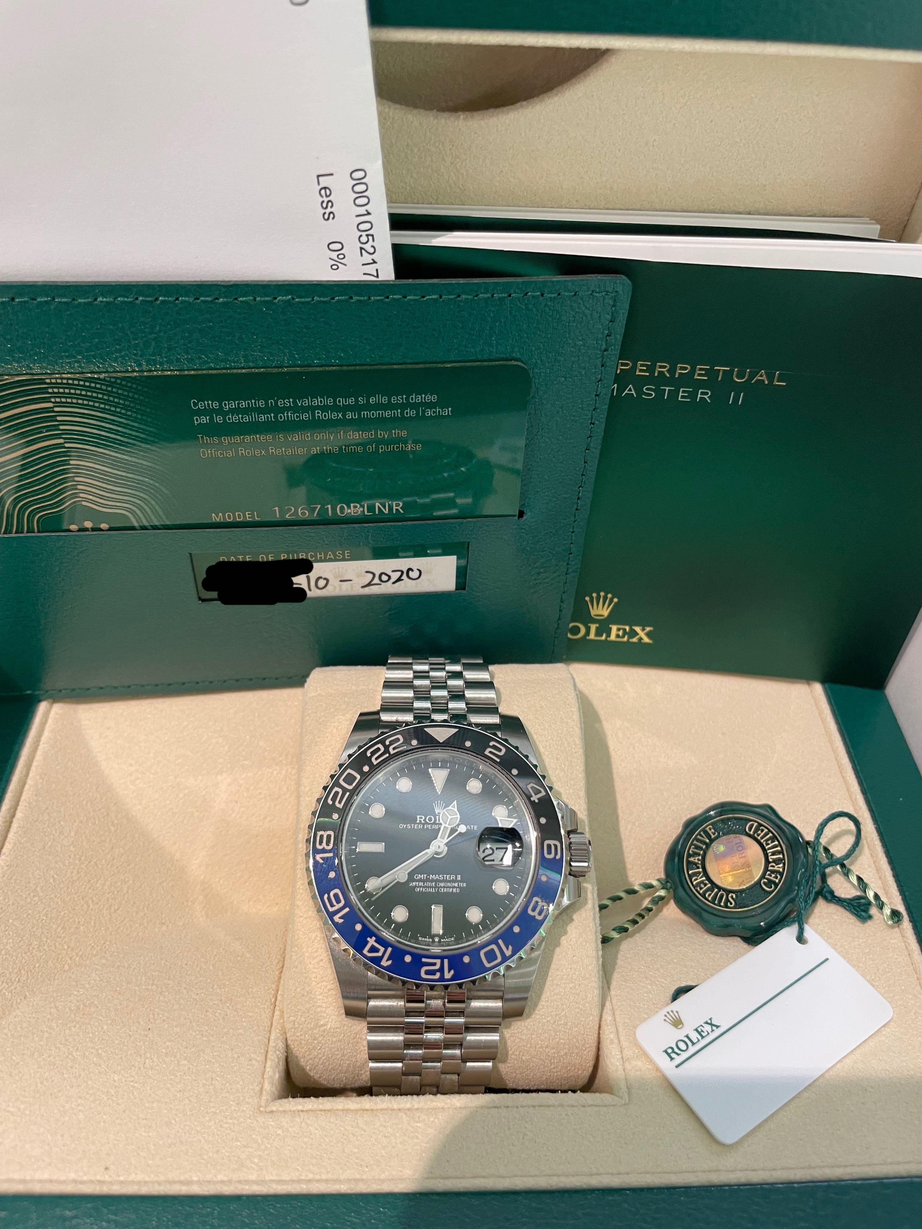Rolex GMT master ll 126710blnr, 名牌, 手錶- Carousell