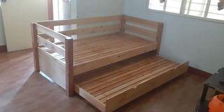 Single size wooden Sofa Day Bed w/ pullout bed. 09498310053