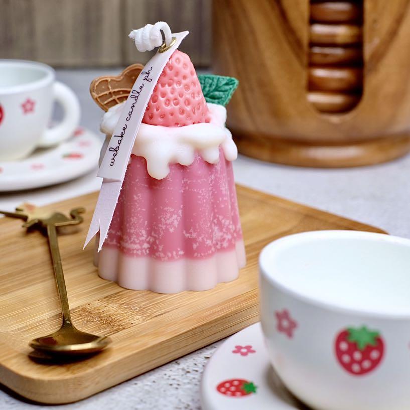 Strawberry Jelly Candle (Category: Other Home Decor) located in Caloocan City. Submitted by webakecandleph (Listing ID 1109511479, Image 3). Description: Dessert candles, made by WeBake Candle, are designed to look and smell good enough to eat, but please don't eat our candles, although they made from Vegan Soy wax and natural fragrance oils, you cannot eat them. -approx. 90g -jelly cake with vanilla frosting, strawberry and chocolate heart toppi