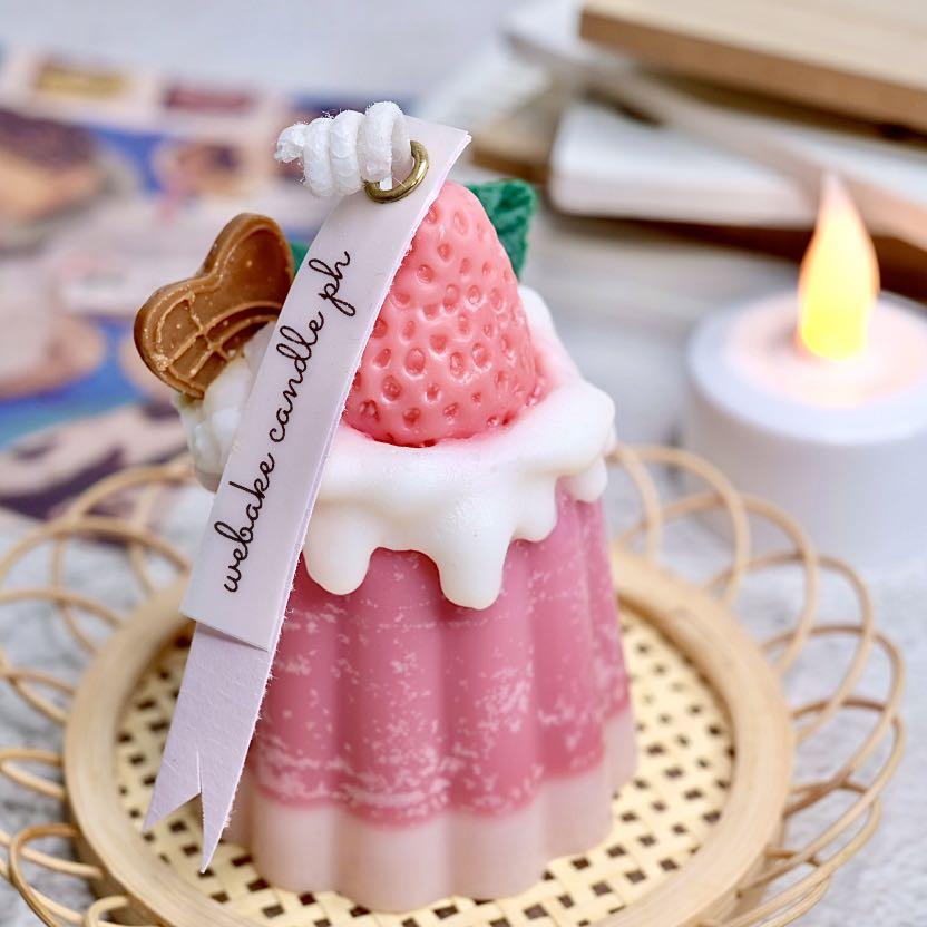 Strawberry Jelly Candle (Category: Other Home Decor) located in Caloocan City. Submitted by webakecandleph (Listing ID 1109511479, Image 2). Description: Dessert candles, made by WeBake Candle, are designed to look and smell good enough to eat, but please don't eat our candles, although they made from Vegan Soy wax and natural fragrance oils, you cannot eat them. -approx. 90g -jelly cake with vanilla frosting, strawberry and chocolate heart toppi