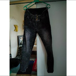 Thrift Black jeans washed Jeans panjang