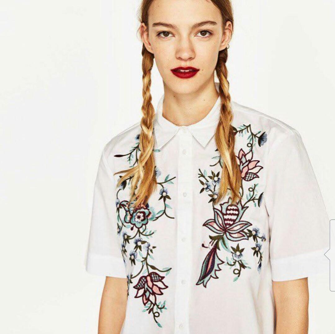 Zara floral polo cheap