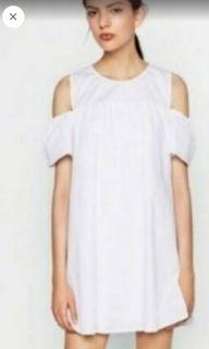 ZARA WHITE LINEN ROMPER DRESS