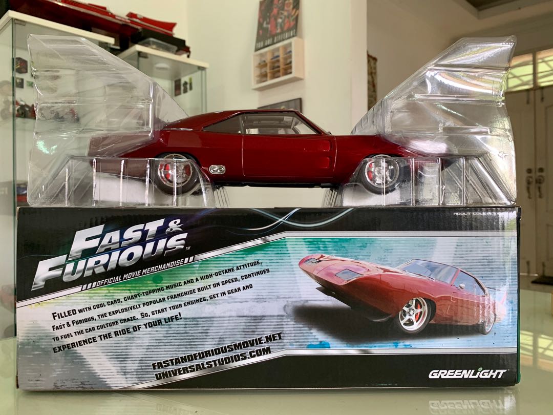 1:18 Fast & Furious 1969 Doms Dodge Charger Daytona, Hobbies & Toys, Toys  & Games on Carousell